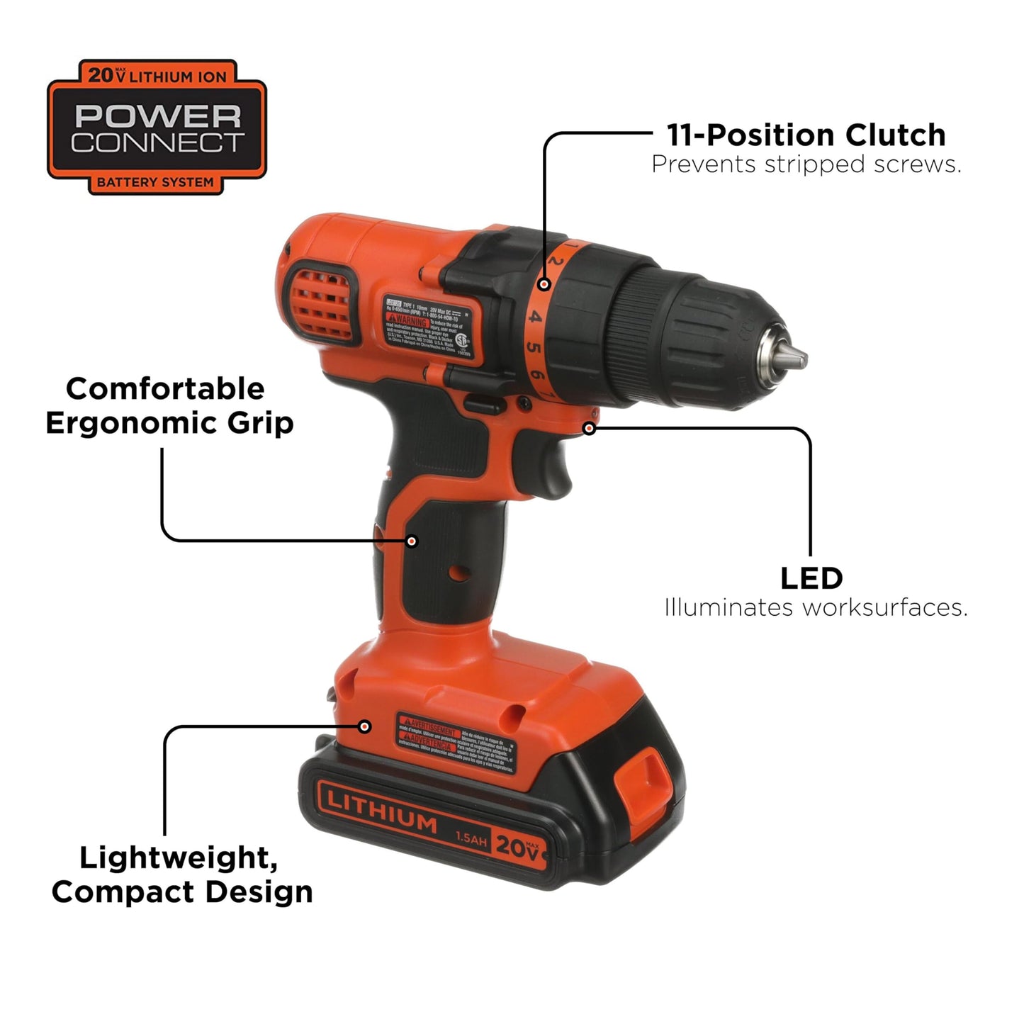 Black & decker LDX120 - Taladro inalámbrico/destornillador