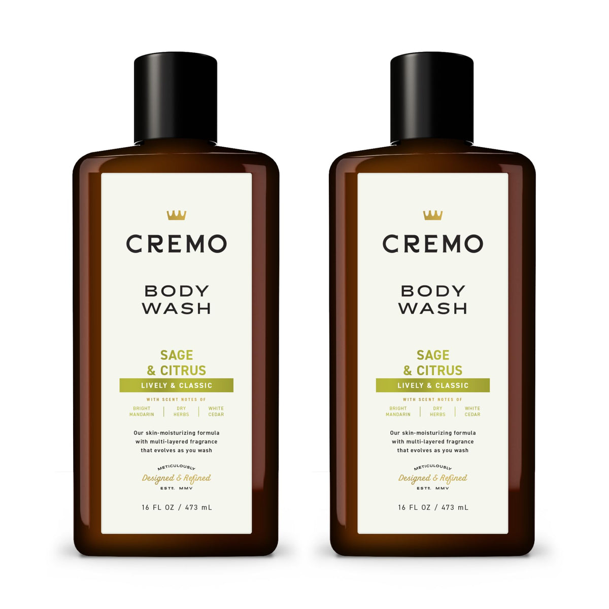 Cremo All Season Body Wash, Sage & Citrus, 16 oz. 2-pack