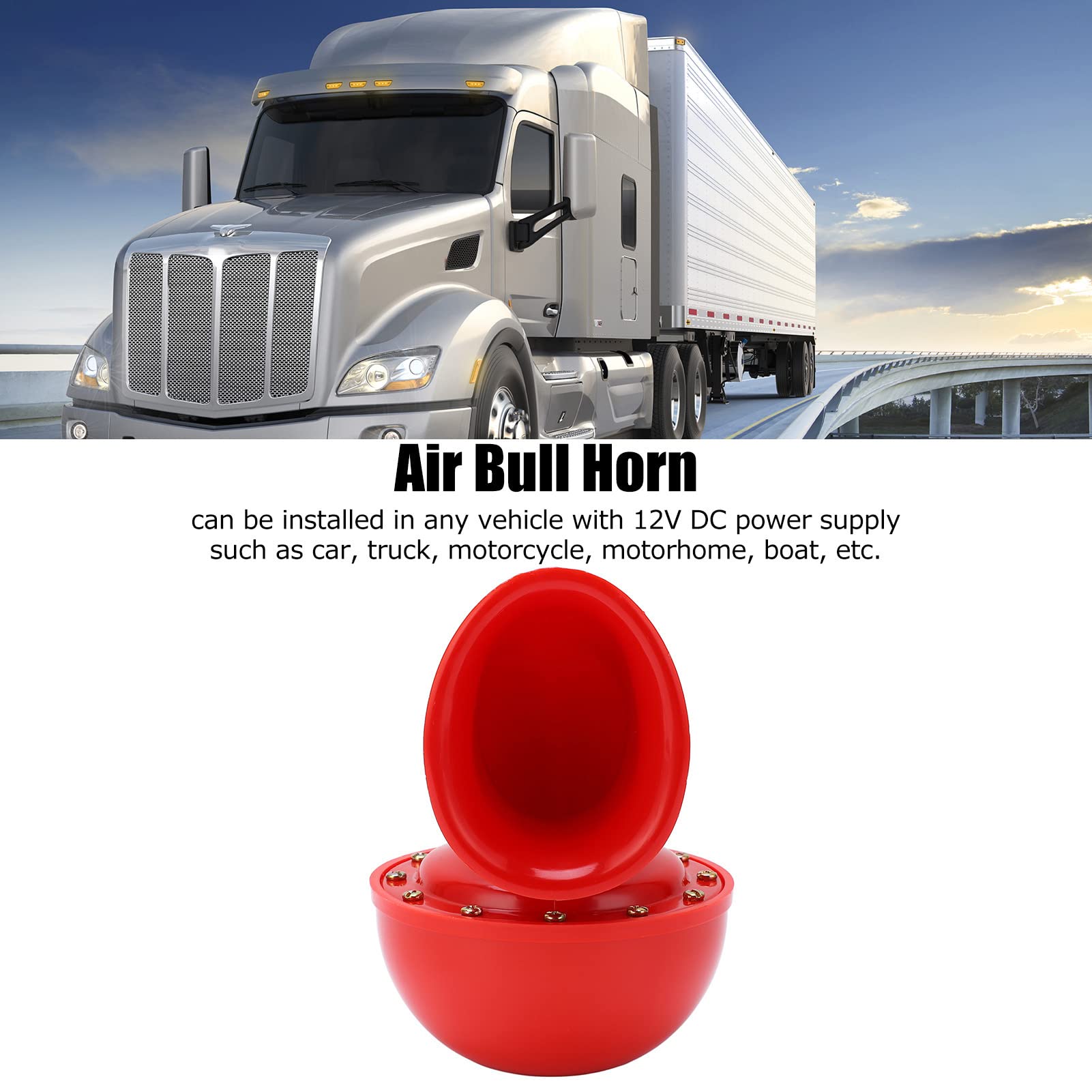 Bocina de Super Air, Bocina eléctrica con sonido de toro, bocina con sonido de vaca, Heavy Duty, 150 db Bocina con sonido de coche para motos