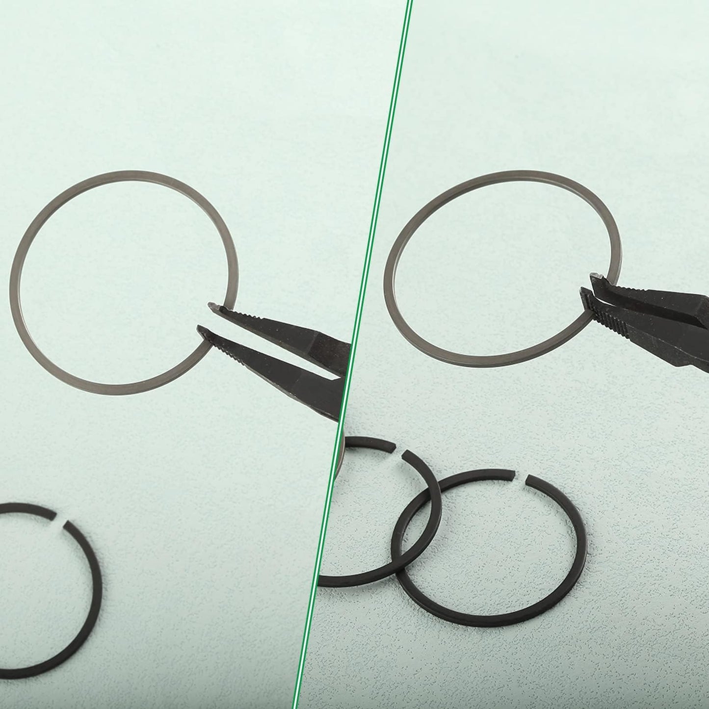 LEONTOOL - Alicates de anillo de bloqueo de punta angular de 9 pulgadas, alicates especiales con acabado negro para quitar la instalación de anillos de bloqueo de cambio de marchas