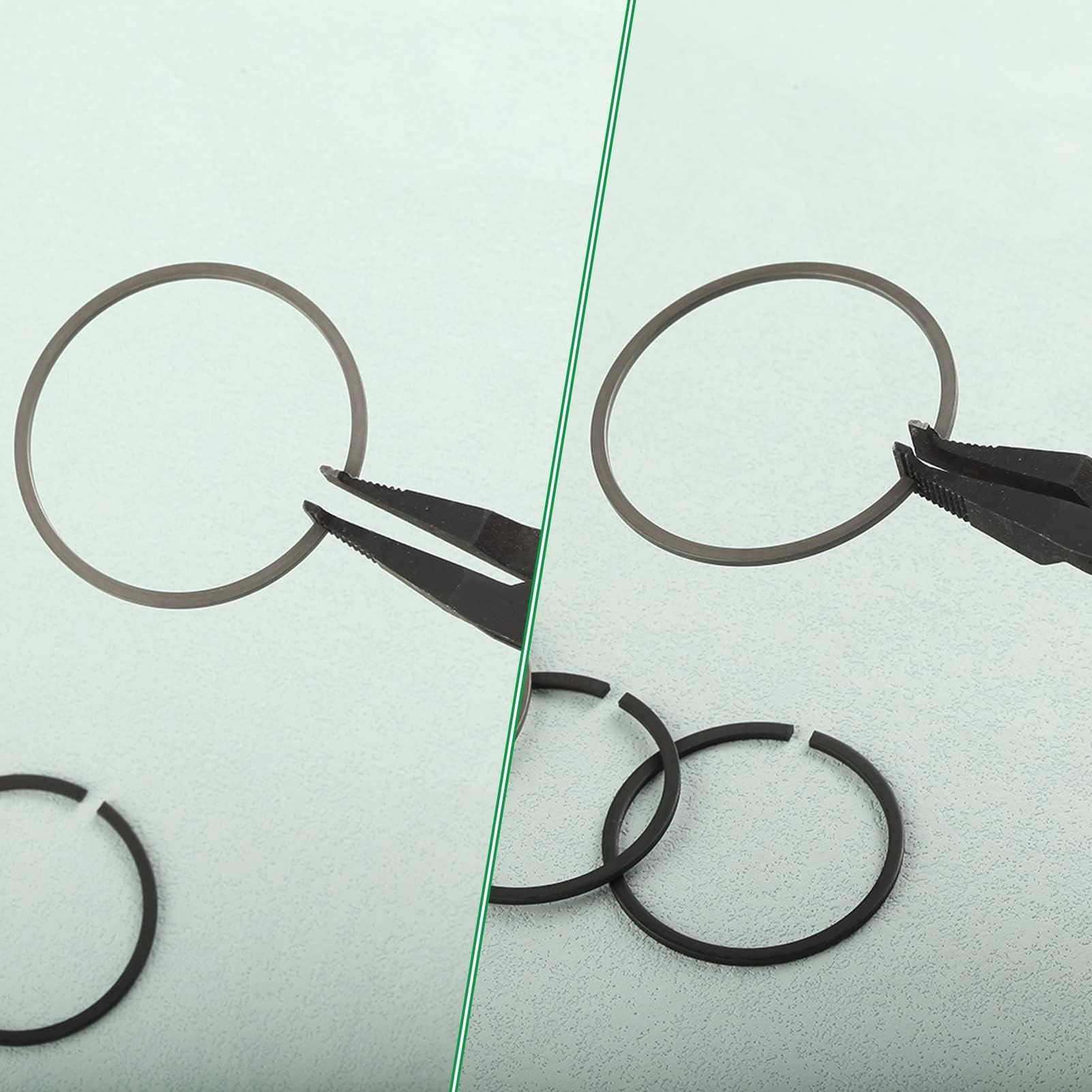 LEONTOOL - Alicates de anillo de bloqueo de punta angular de 9 pulgadas, alicates especiales con acabado negro para quitar la instalación de anillos de bloqueo de cambio de marchas