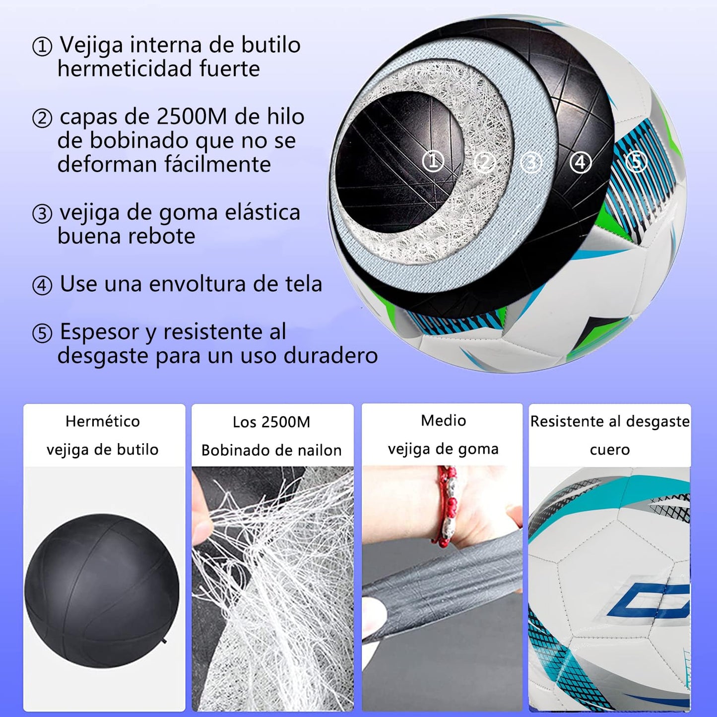 Balón de Fútbol WEGO Blanco Classic Profesional No. 5