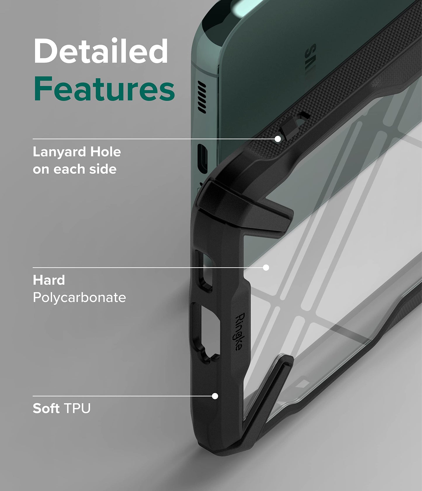 Funda Protección Resistente Ringke Samsung Galaxy S22 Plus 5G Negro TPU + PC