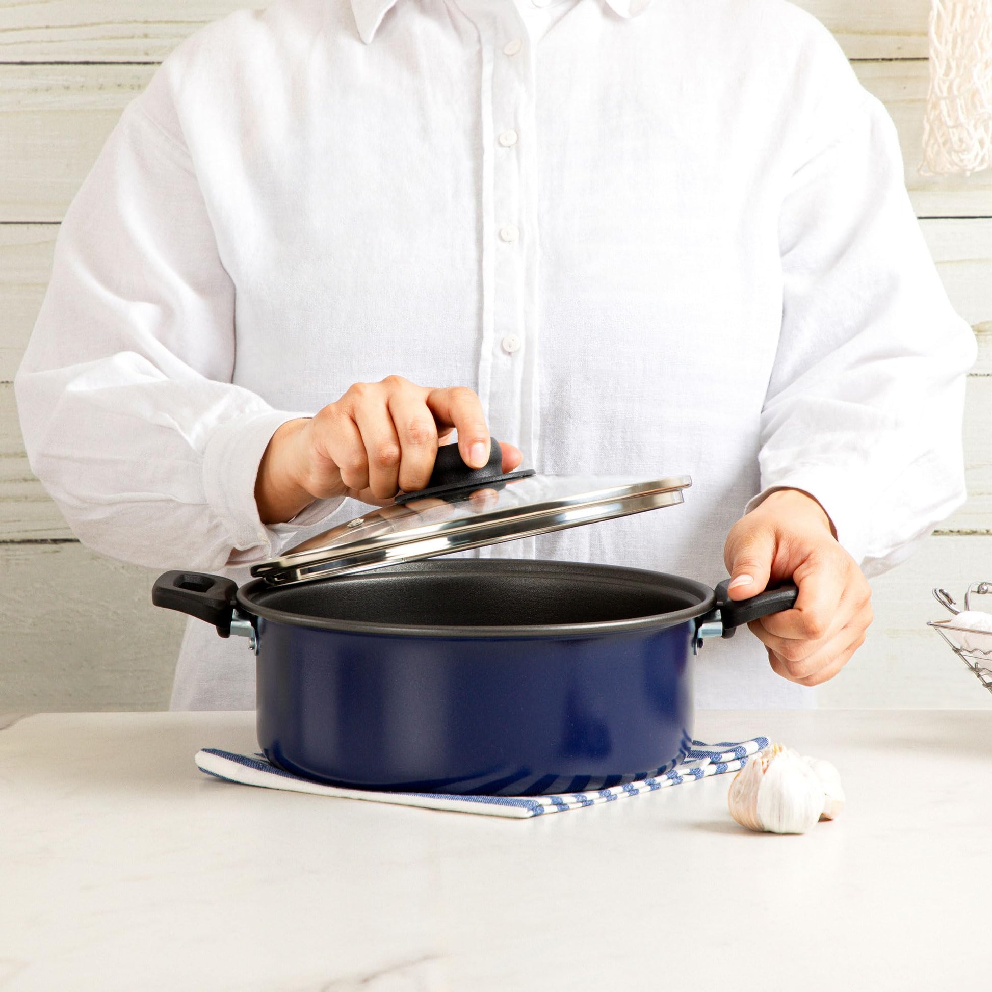 Batería de Cocina Ekco Azul Antiadherente 6 Piezas