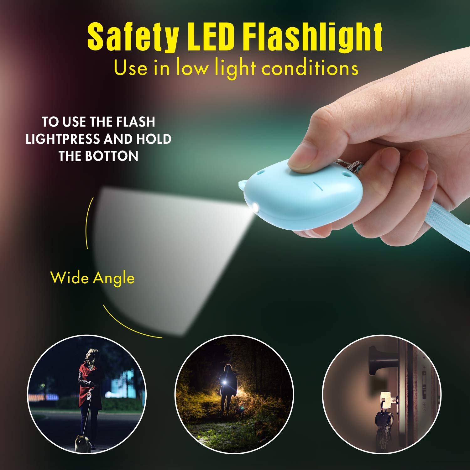 Alarma Personal VIGOROAD 130 dB con Luz LED para Seguridad de Emergencia