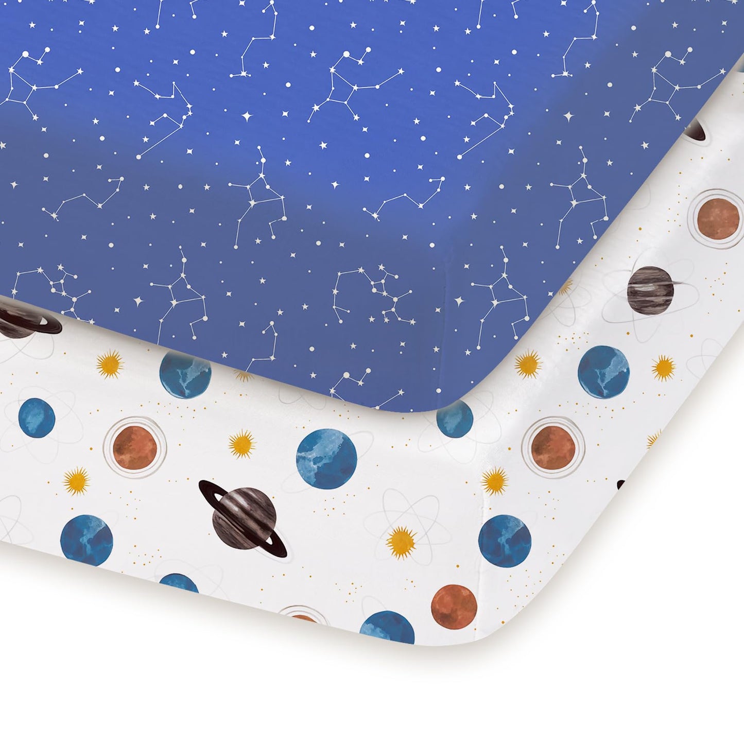 TotChill Pack and Play Sábanas ajustadas, paquete de 2, 96.5 x 66 cm Graco Pack n Play Sábanas para corral y colchón de cuna de viaje, tela de punto jersey ultra suave, bolsillo profundo elástico