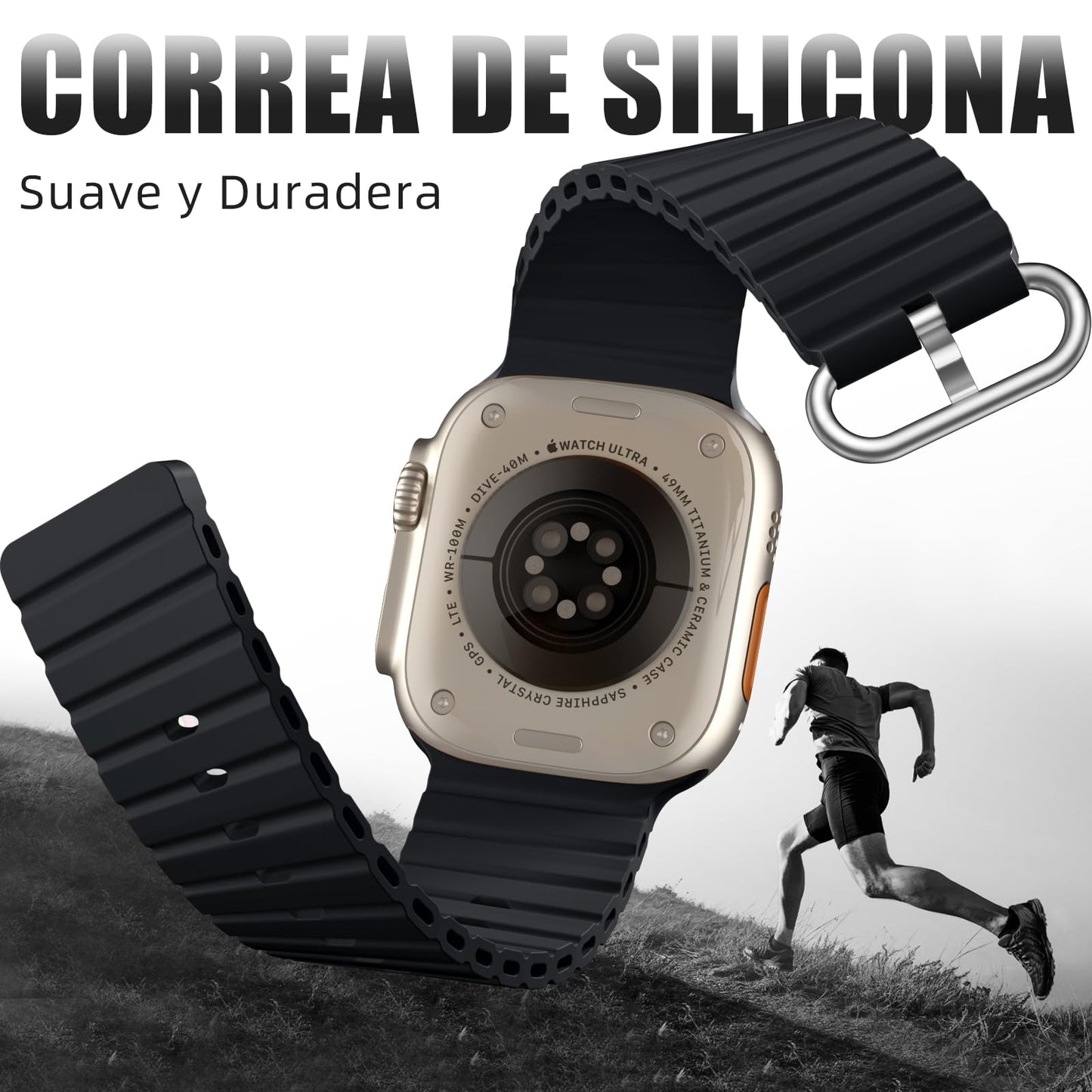 Correa de Silicona Vcegari Ocean Sport para Apple Watch Ultra 2 Hombre