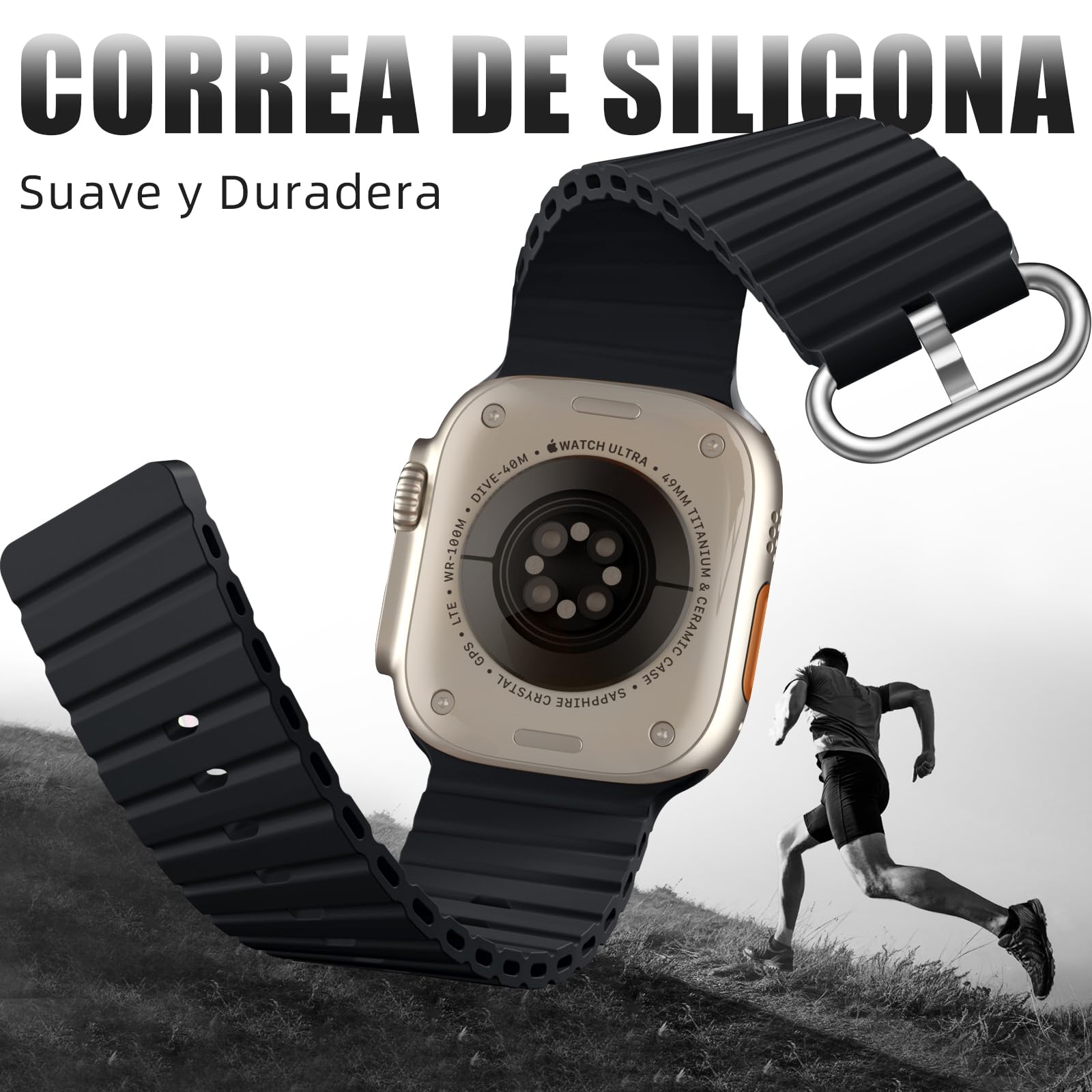 Correa de Silicona Vcegari Ocean Sport para Apple Watch Ultra 2 Hombre