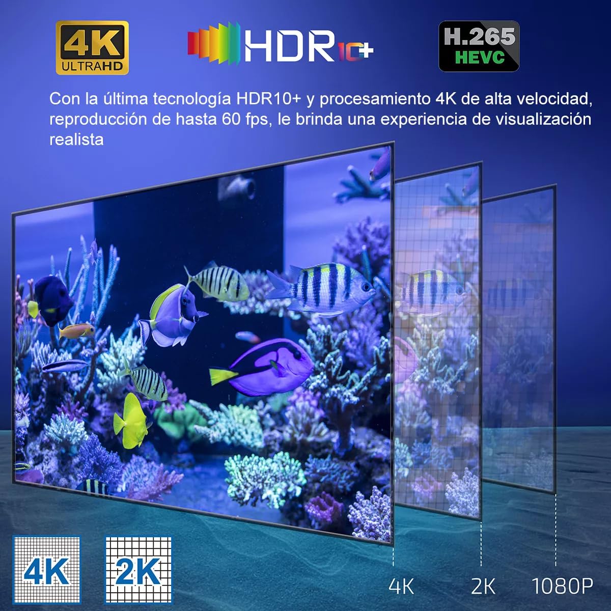 BJLBOJEY TV Box,Android TV Box con 4GB RAM 32GB ROM, TV Box 4K con Android 13.0, 2.4/5G Doble WiFi,HDR10+,Control Remoto IR