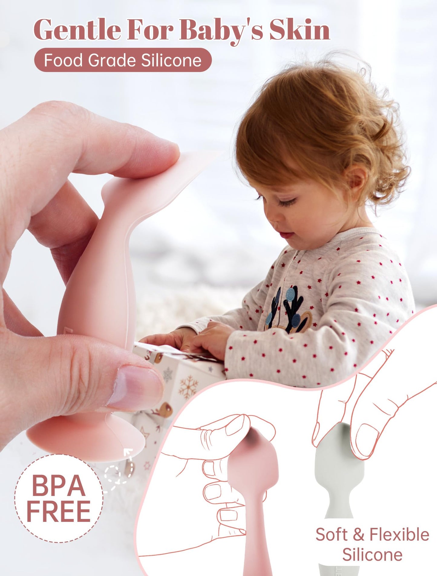 LOTBILL Espátula Para Crema De Pañal Para Bebé, Paquete De 2 Espátulas Para El Trasero De Bebé, Aplicador De Crema De Pañal De Silicona, Espátula Para Pasta De Pañal De Tamaño Completo Y Mini Para Beb