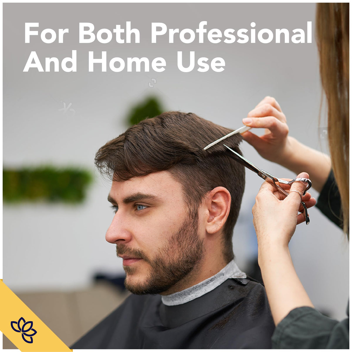 Equinox Barber & Salon Styling Series - Barber Hair Cutting Scissors/Shears - 6.5" Overall Length - Detachable Finger Rest - High Quality Stainless Steel