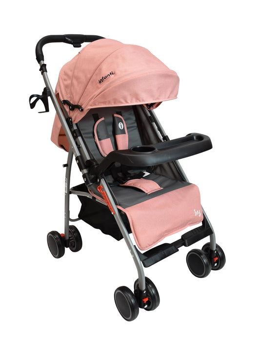 INFANTI | Carriola De Paseo Ivy | Con Mango Reversible | Ligera y Plegable | Soporta 15 kg | Multiposiciones (Salmón)