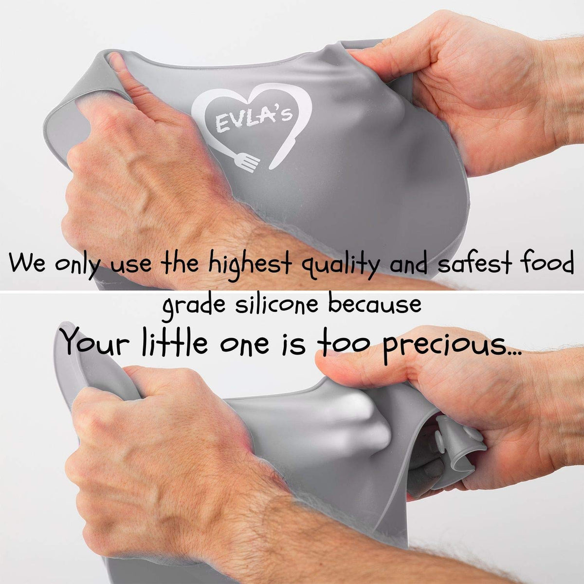 EVLA'S - Juego de alimentación para bebé, suministros de destete LED para bebé, baberos de silicona ajustables, placa dividida, tazón con ventosa con tapa, cucharas suaves para bebés o niños pequeños