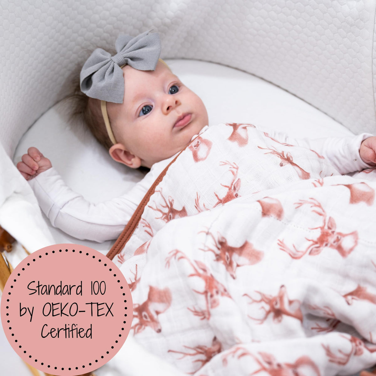 LollyBanks Manta para bebé, 100% algodón de muselina, 47 x 47 pulgadas, edredón para niños y niñas, manta de 6 capas suave y acogedora para recién nacidos, ropa de cama ligera para cuna de bebé