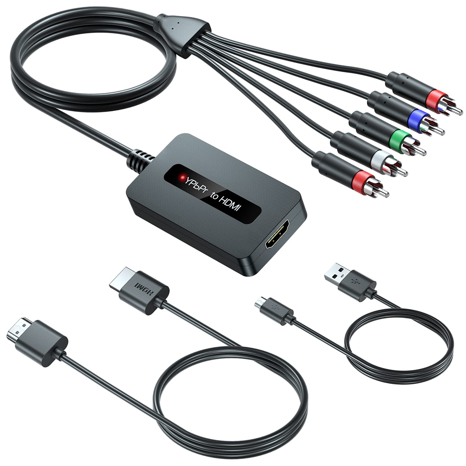 Cable convertidor de componente macho a HDMI para DVD/STB con salida de componente hembra para mostrar en televisores de alta definición, convertidor YPbPr a HDMI 1080P