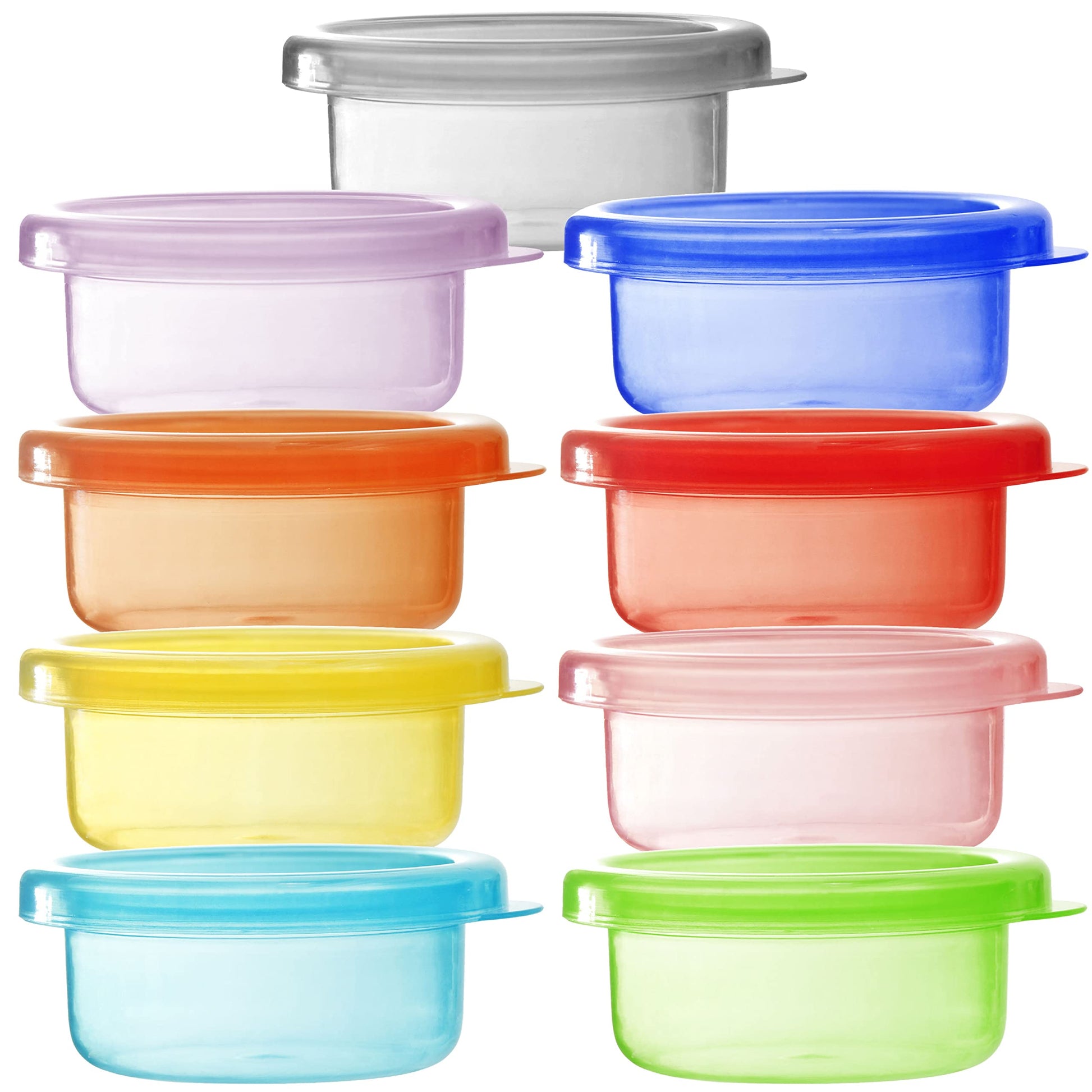 Youngever 9 juegos de almacenamiento de alimentos para bebés, recipientes de plástico para alimentos para bebés (2 onzas)