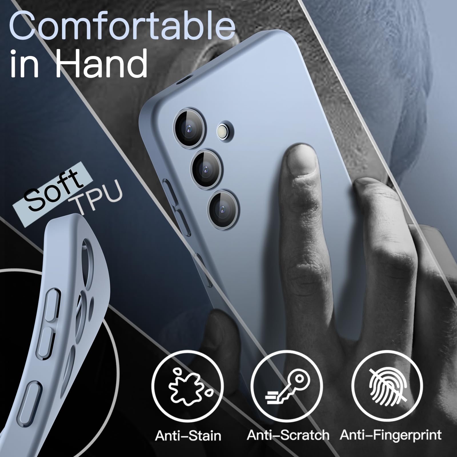 JETech Slim Ajuste Funda para Samsung Galaxy S24+ / S24 Plus 5G, Protección Completa Lente Cámara, Carcasa Protectora TPU Suave Delgada con Acabado Mate, Antigolpes (Azul Zafiro)