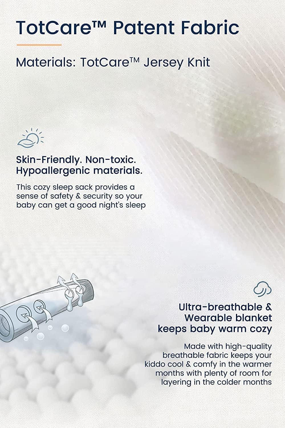 TotAha - Saco de dormir para niños pequeños, unisex, transpirable, con cremalleras seguras de 2 vías, saco de dormir suave y sin mangas, saco de dormir de 0.5 TOG 2T-4T, XL