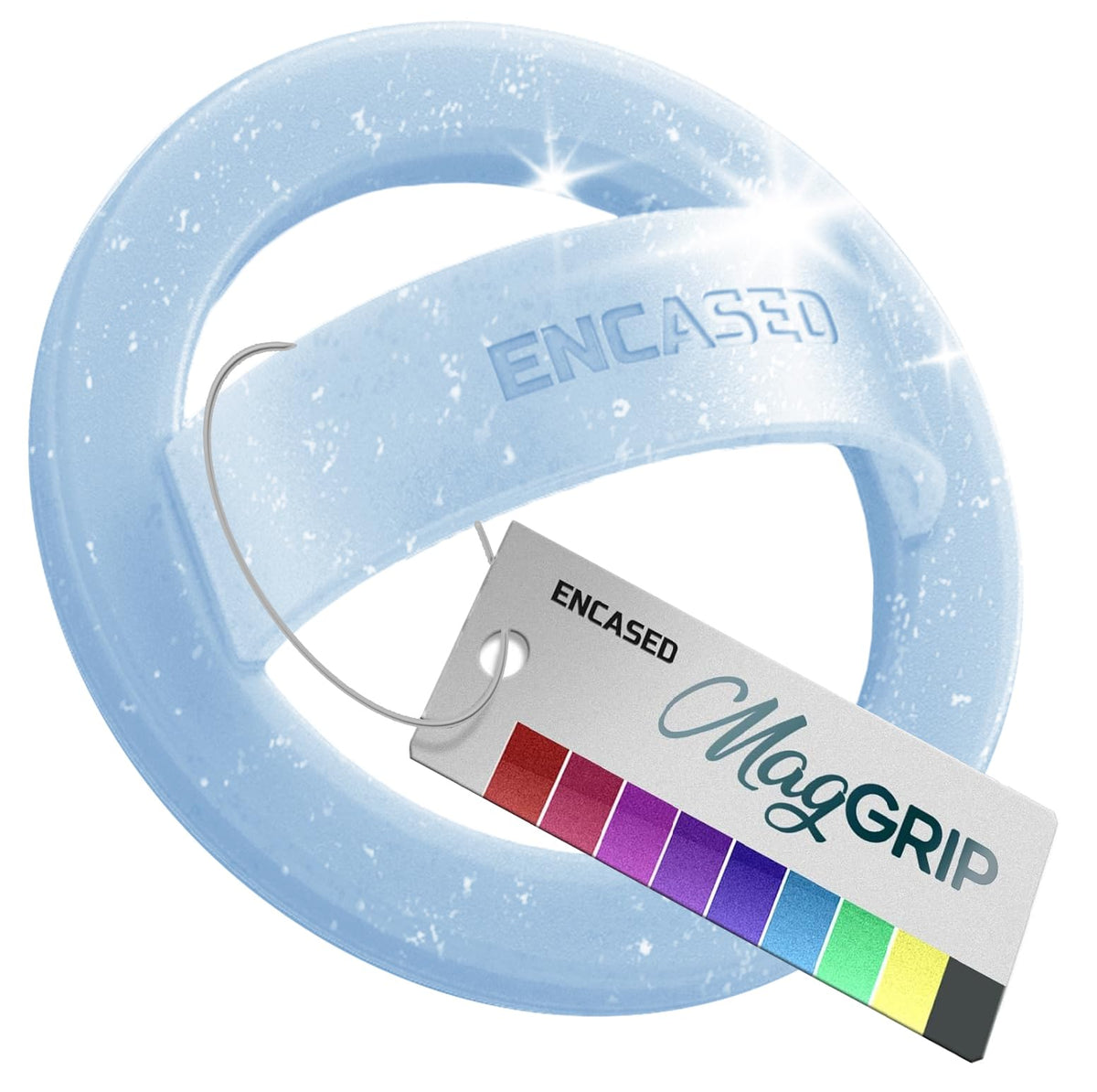 Anillo Magnético de Silicona Encased Azul con Brillos para iPhone MagSafe