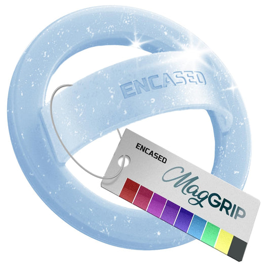 Anillo Magnético de Silicona Encased Azul con Brillos para iPhone MagSafe