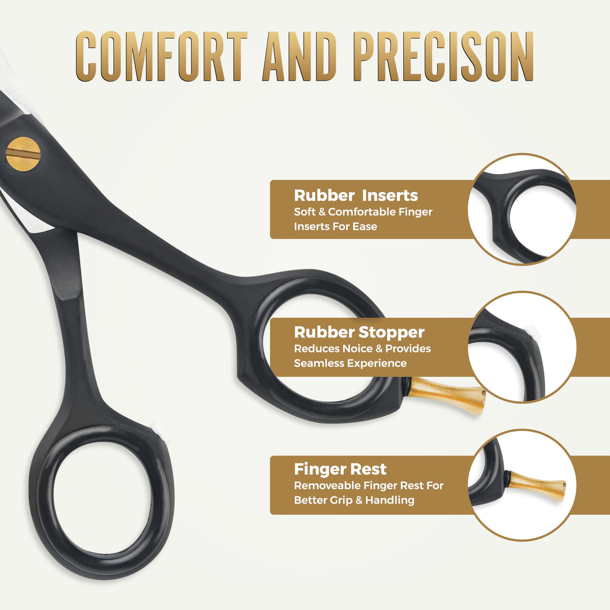 ASIPRO Tijeras profesionales de corte de pelo, 16,5 cm + bolsa y peine, tijeras profesionales Tijeras para Cortar Cabello tijeras de pelo para mujeres, hombres y niños, tijeras de corte de pelo de