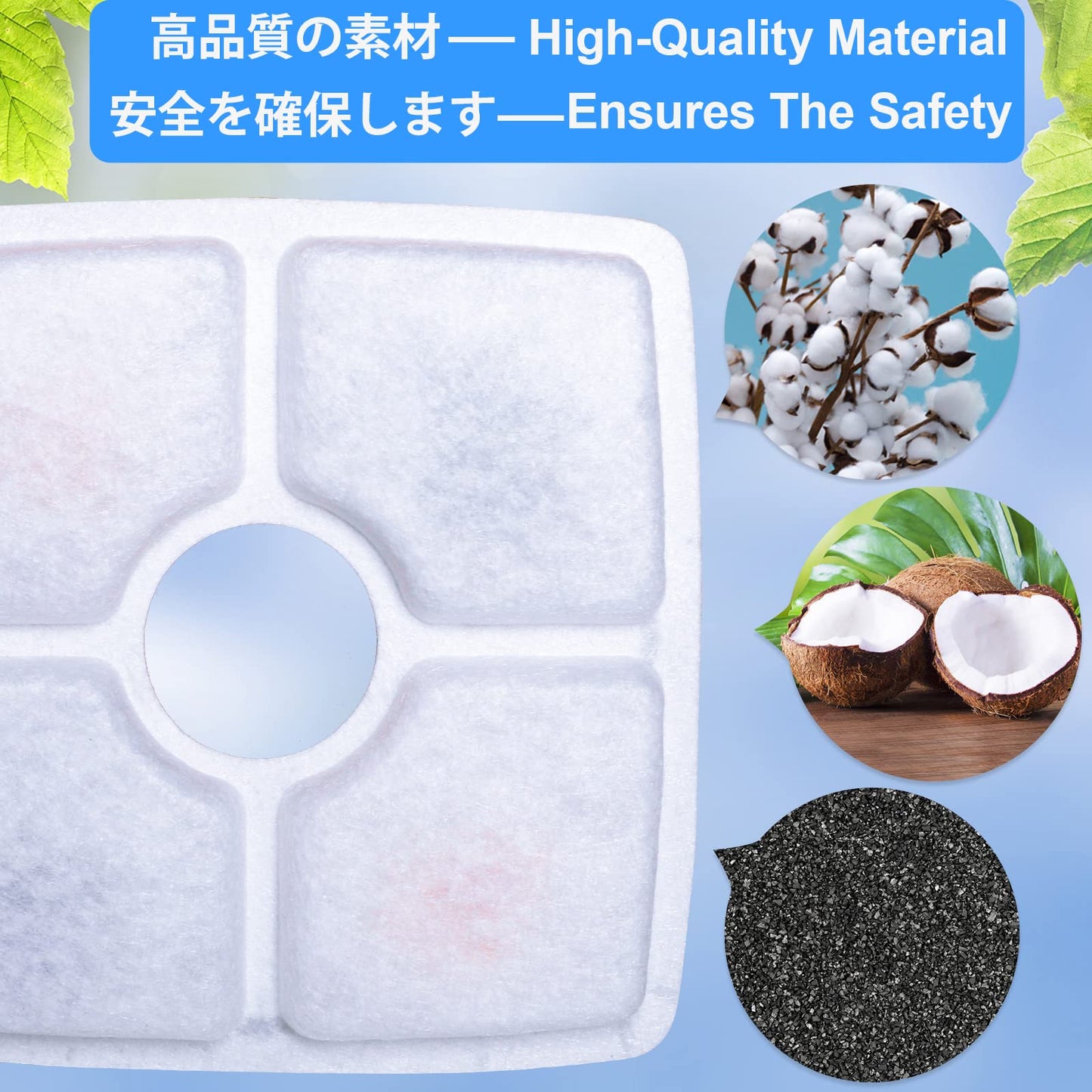 Filtros de Fuente para Gatos, Filtro de Repuesto de Carbono para Fuente de Flores para Gatos y Perros,Paquete de 8