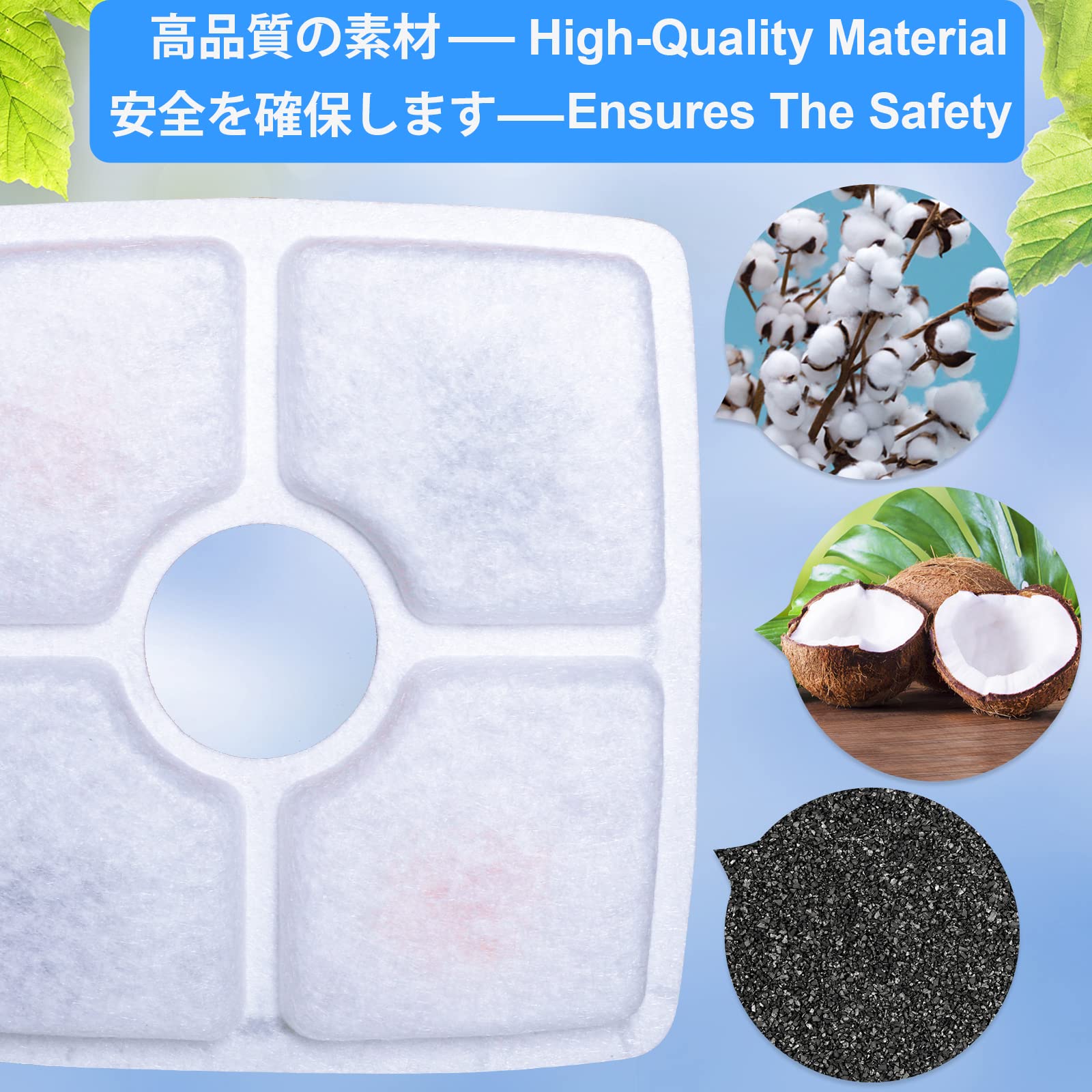 Filtros de Fuente para Gatos, Filtro de Repuesto de Carbono para Fuente de Flores para Gatos y Perros,Paquete de 8