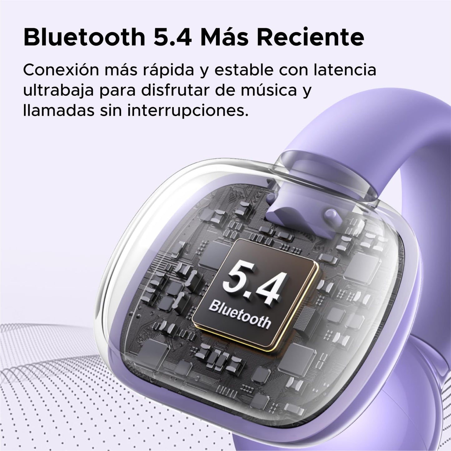 Audífonos Inalámbricos UGREEN Púrpura Open-Ear Bluetooth 5.4 con ENC y Carga Rápida