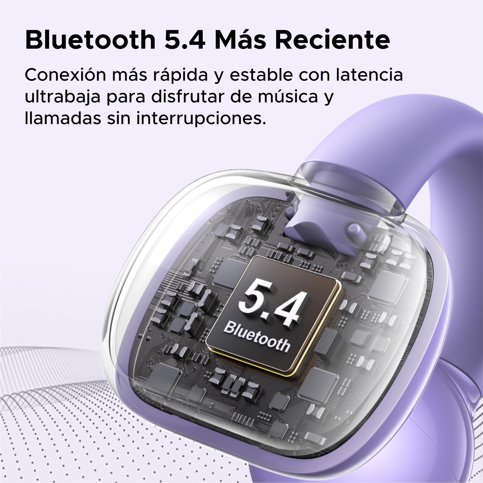 Audífonos Inalámbricos UGREEN Púrpura Open-Ear Bluetooth 5.4 con ENC y Carga Rápida