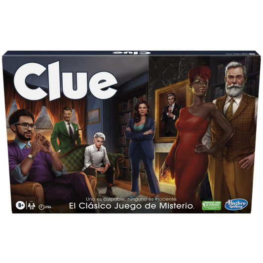 Hasbro Gaming Juego de Mesa Clue - Juego de Misterio para 2 a 6 Jugadores Ideal para Jugar con la Familia o Amigos a Partir de los 8 años