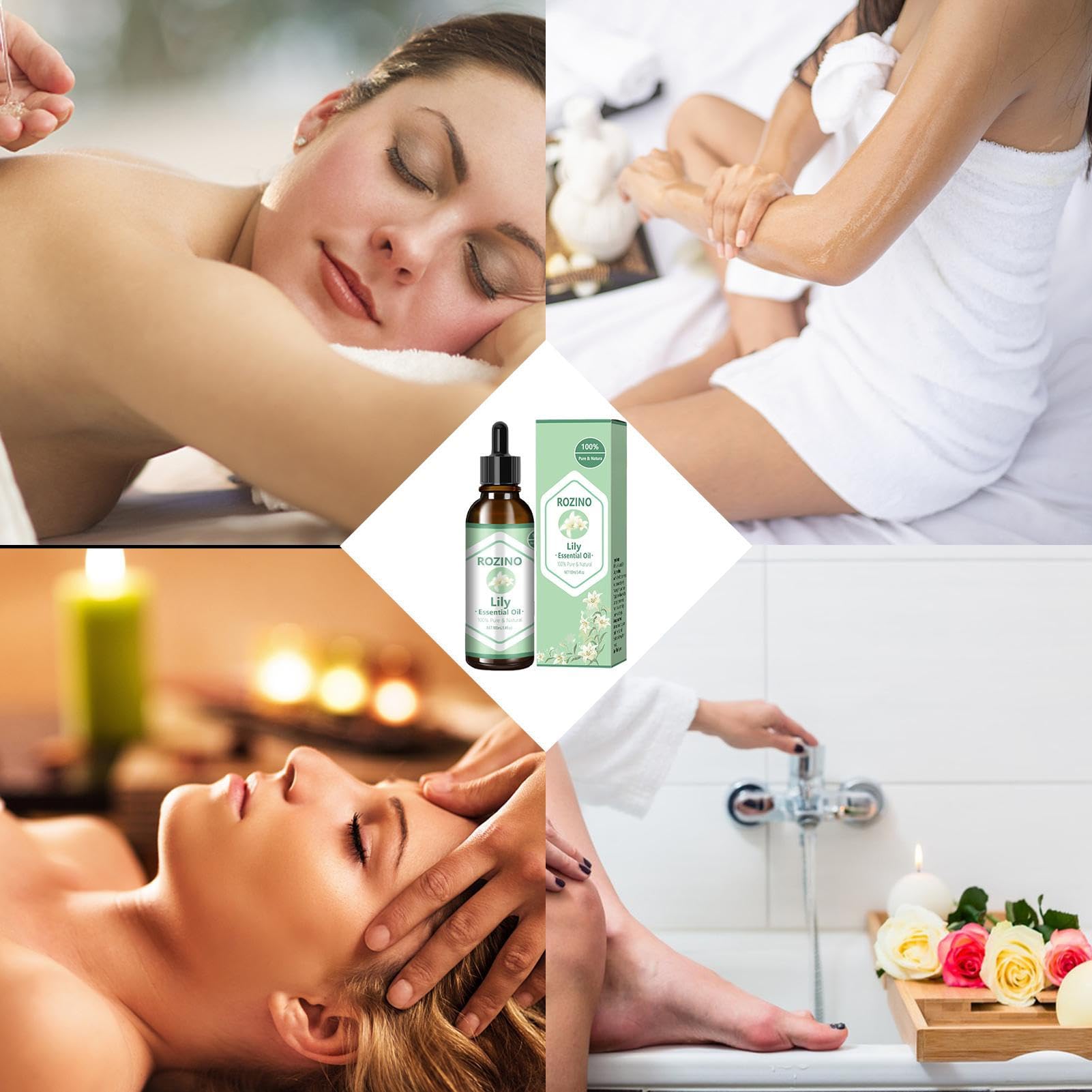JMEDIC Aceites Esenciales para la Piel | Aceite Esencial de Lirio Natural para la Piel - Aceite de Masaje Corporal Seguro para la Piel hidratante para Estiramiento de la Piel de 100ml