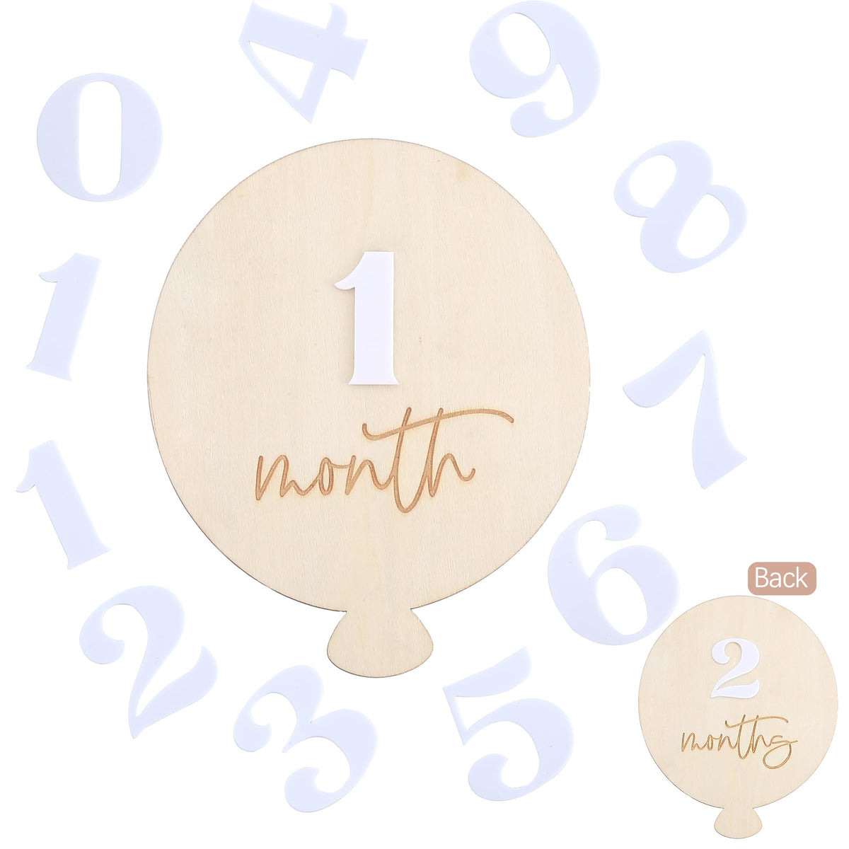 Tarjetas de Hito de Madera para Bebé, Marcadores de Primer Año y Accesorios de Fotografía de Baby Shower