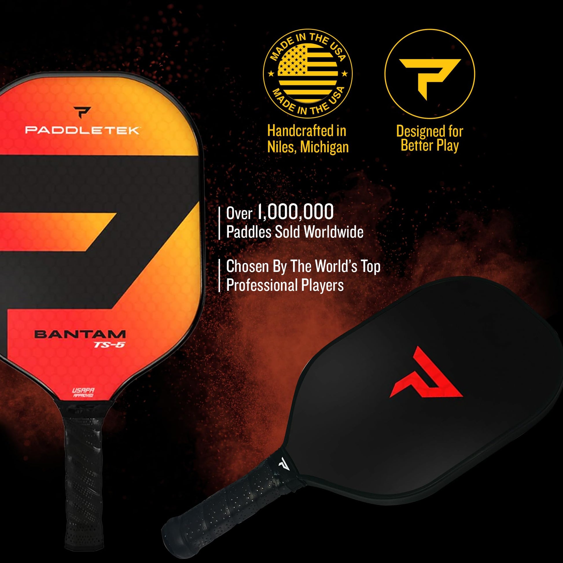 Paleta Profesional de Pickleball Paddletek Bantam TS-5 Epoxi Fibra Vidrio PoliCore Aprobada por USAPA