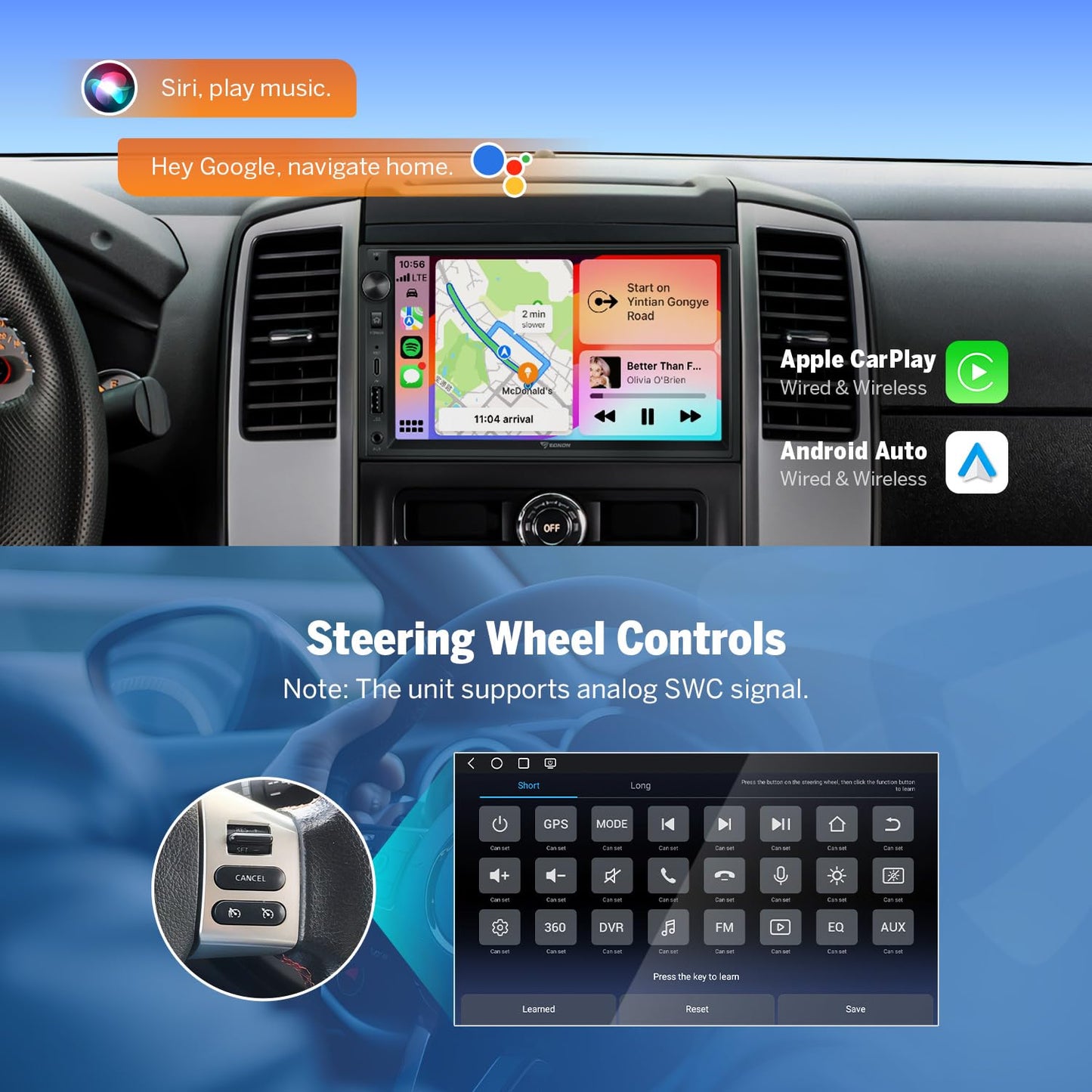 Eonon 6 GB + 64 GB doble Din estéreo para coche de 7 pulgadas