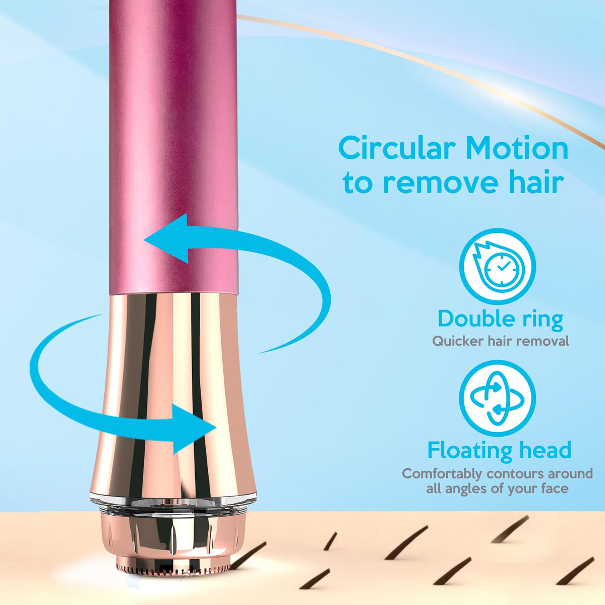 Depiladora Facial para Mujer, Afeitadora Eléctrica Indolora y Impecable