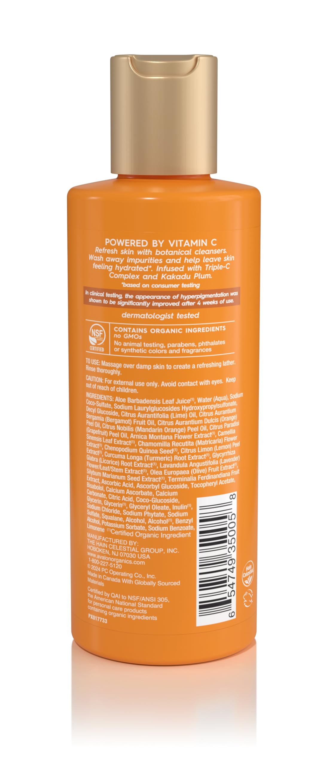 Avalon Organics Gel limpiador con Vitamina C, 6 oz