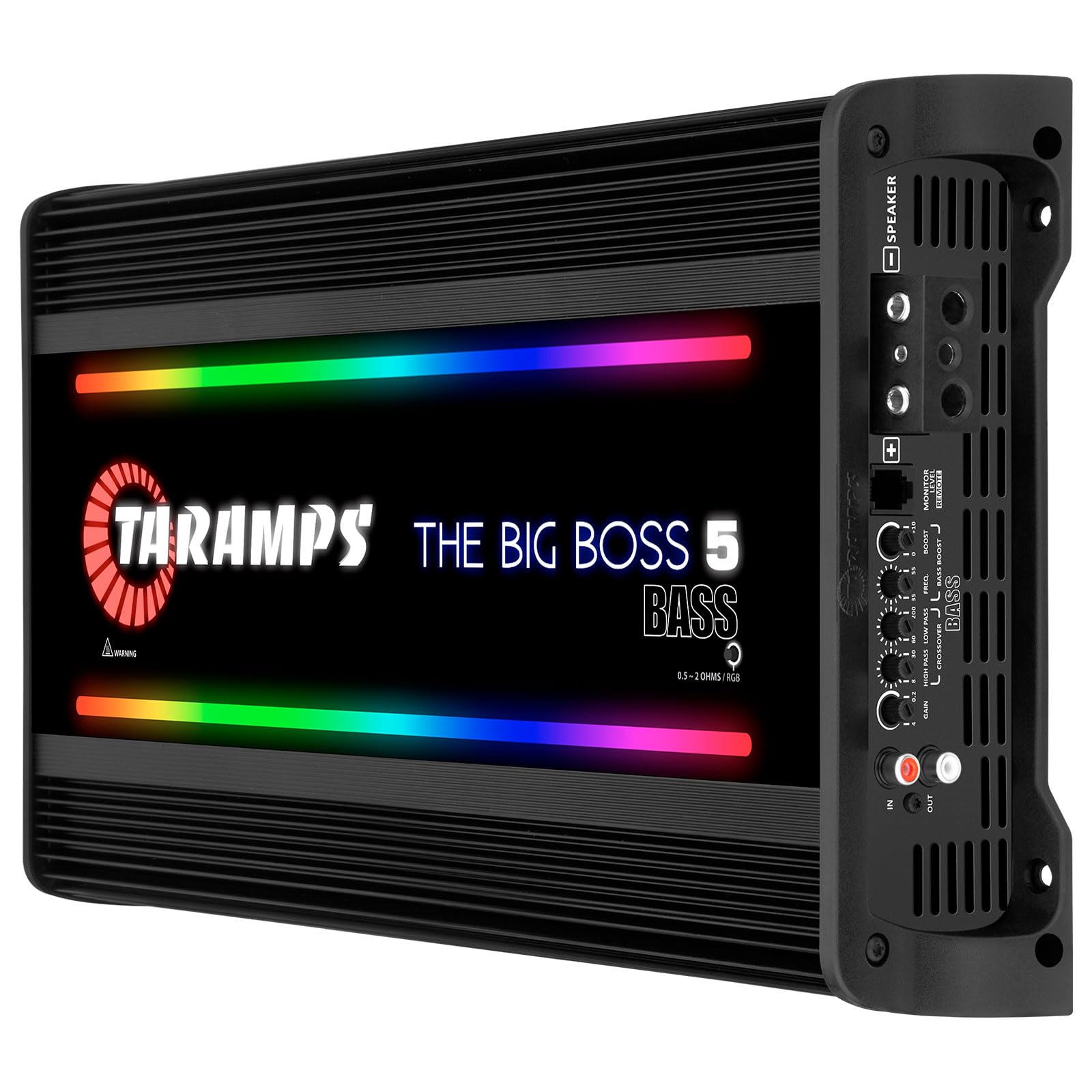Amplificador Digital Monobloque Taramps Negro de 5000 Vatios Rms con Efectos RGB para Sistema de Audio de Coche