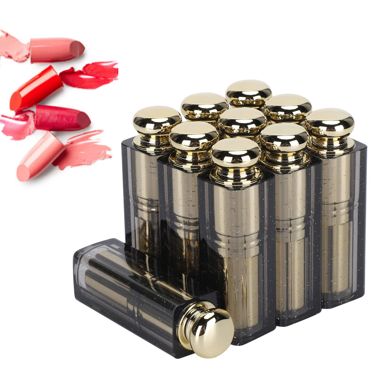 AUHX Tubo Vacío de Lápiz Labial, 10 Piezas, Capacidad Moderada, Apariencia Contenedor Recargable para Hacer Maquillaje