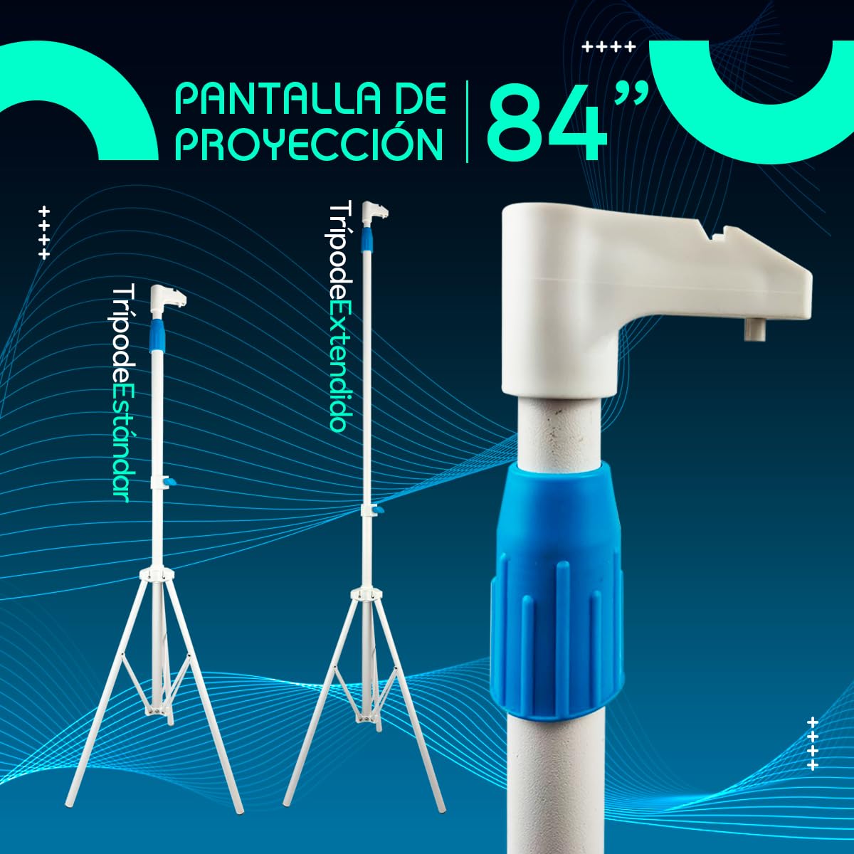 SEAFON Pantalla De Proyección 84 Pulgadas, 4:3 con Trípode