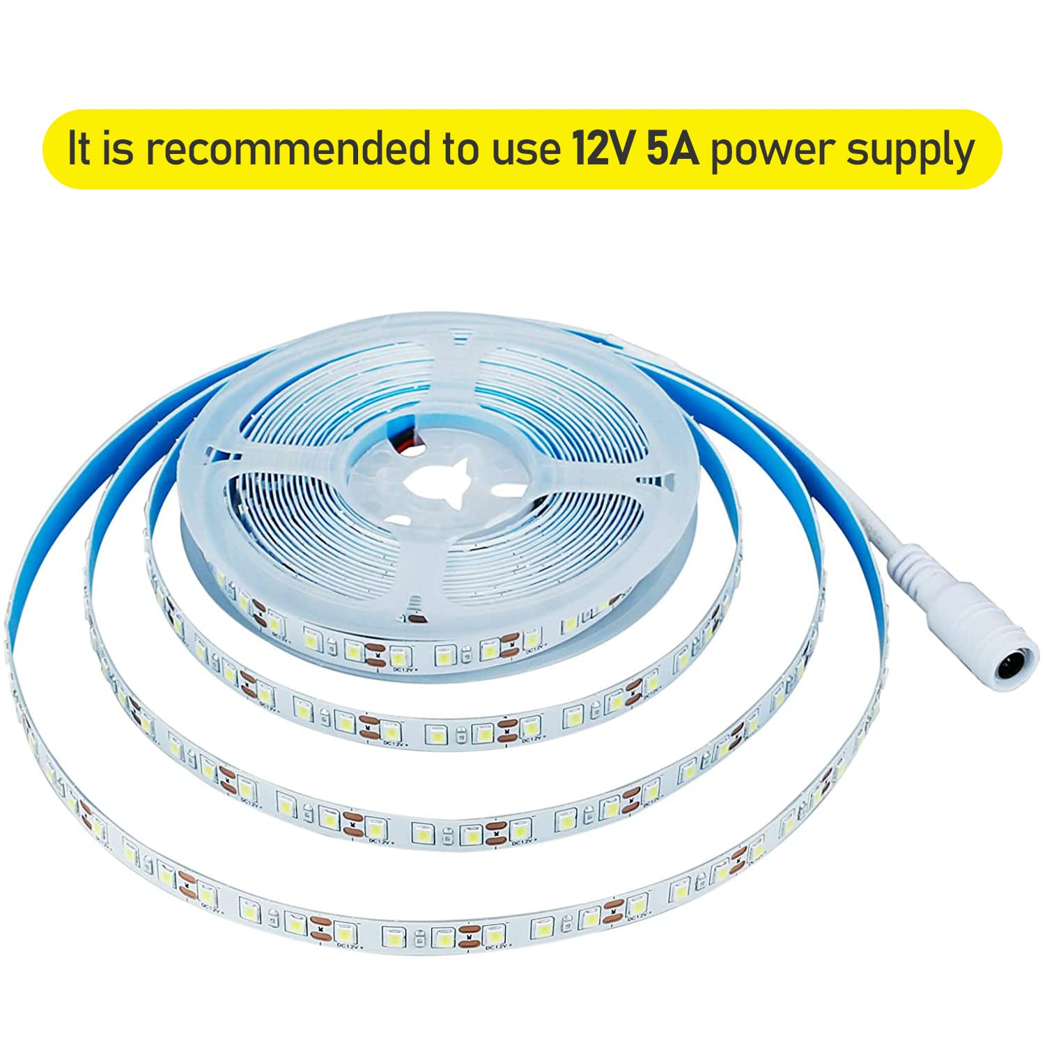 KXZM Tira LED 5M 12V Blanco Natural 4000K Flexible Alta Densidad 600LEDs SMD2835 IP20 Not Impermeable Luces de Cinta LED para Armarios Salón Dormitorio Decoración Hogar(Alimentación No Incluida)