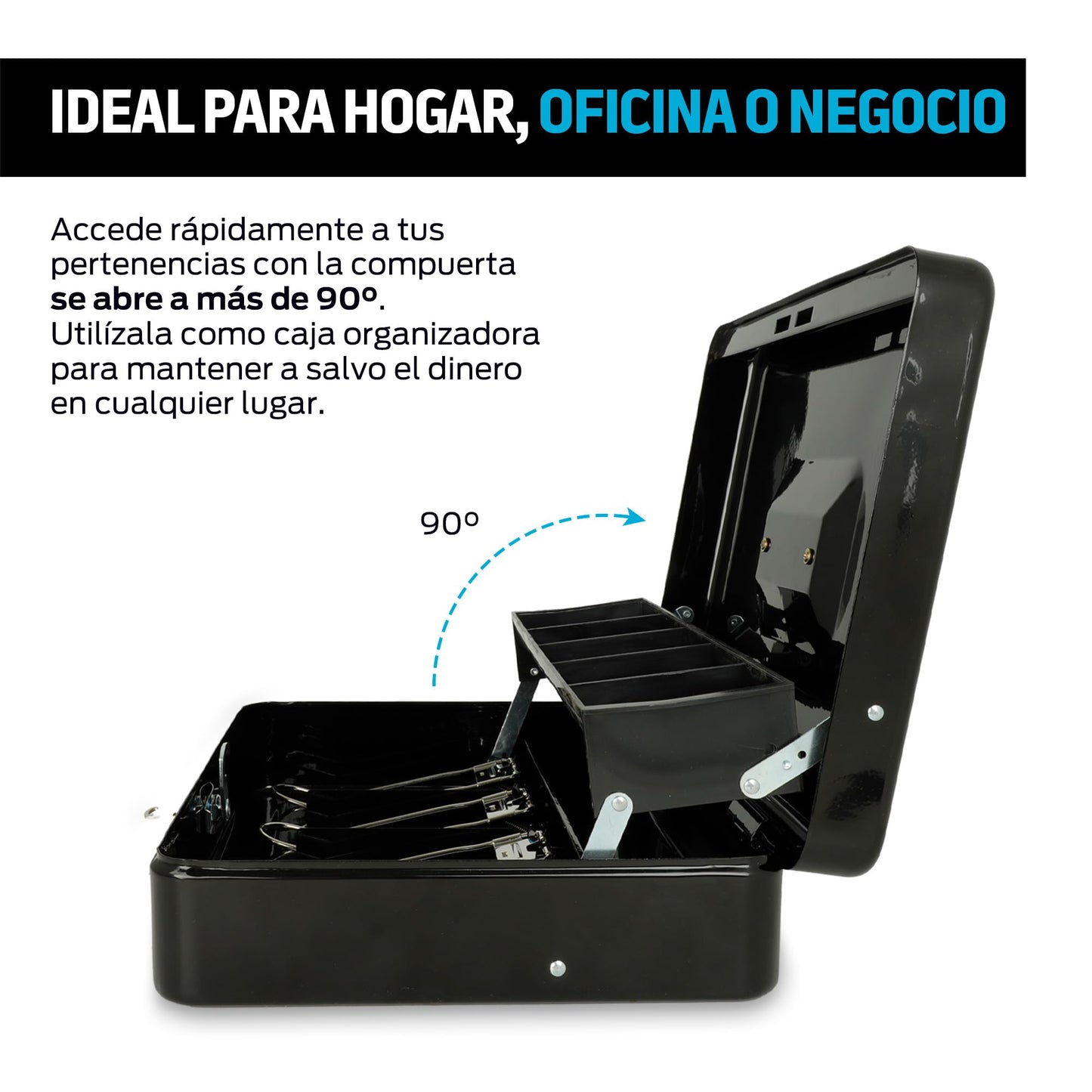 Caja de Seguridad Redlemon Metálica con Cerradura y 2 Llaves para Dinero y Joyas