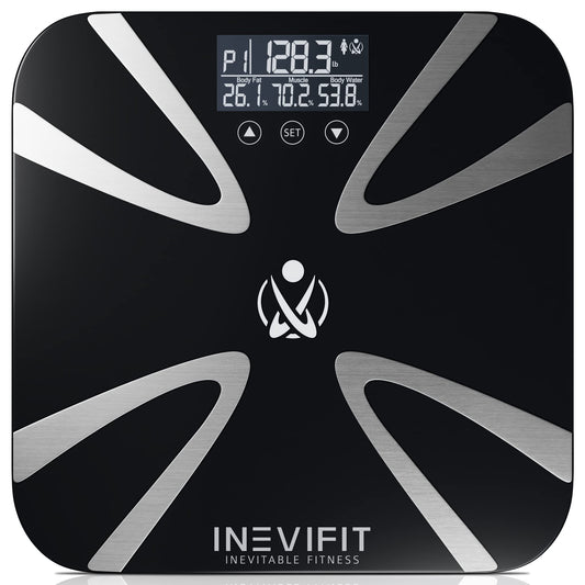 INEVIFIT Body-Analyzer Scale, Highly Accurate Digital Bathroom Body Composition Analyzer, Measures Weight, Body Fat, Water, Muscle, BMI, Visceral Levels & Bone Mass for 10 Users. 5-Year Warranty