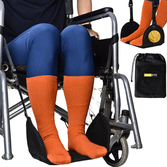 Caredgitz Reposapiés Tipo Hamaca Para Silla De Ruedas, Reposapiernas Antiaplastamiento, Reposapiés De Repuesto Con Altura Ajustable, Soporte Para Piernas Tipo Hamaca Con Base Blanda, Accesorios Esenci