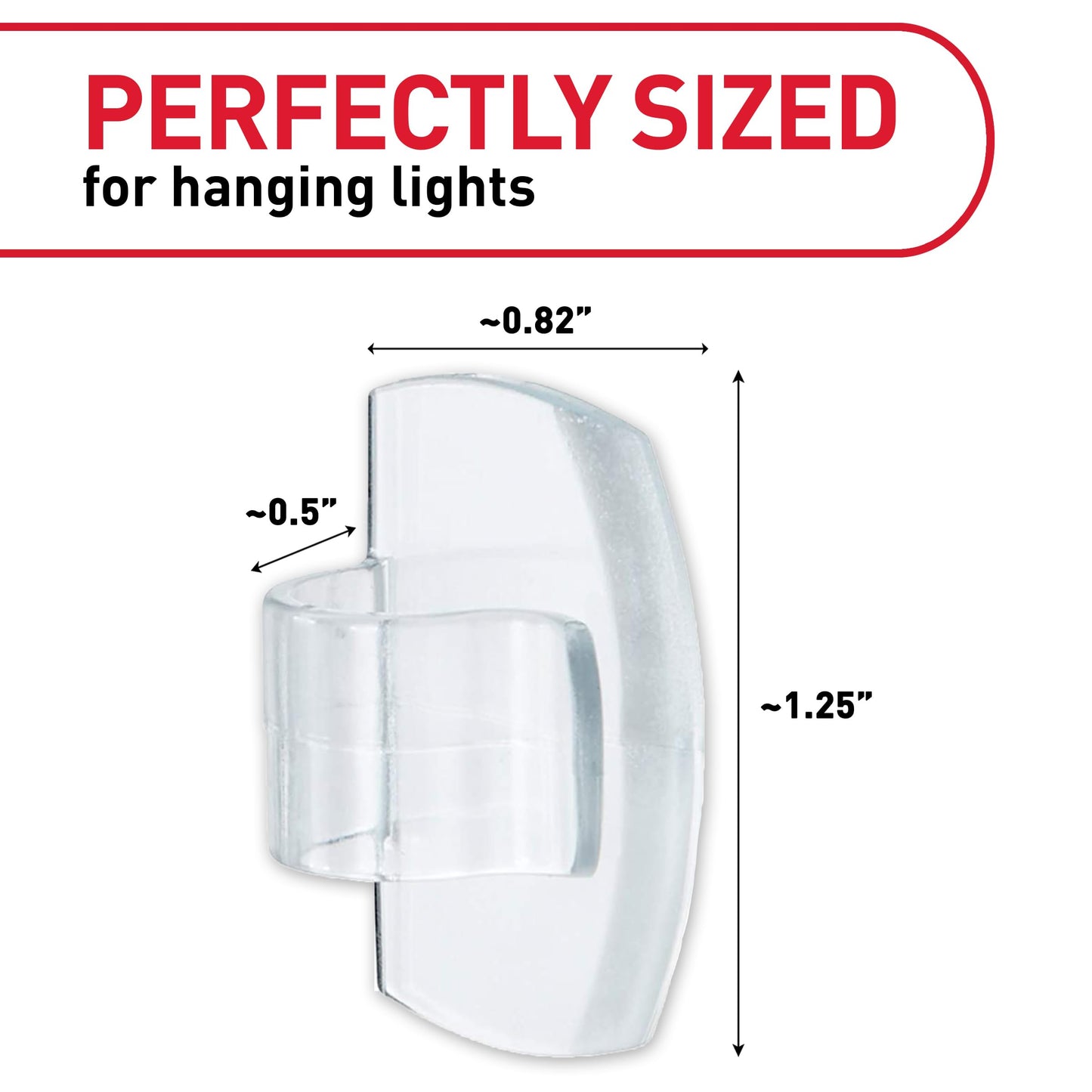 Command Clips de luz para exteriores, clips de luz colgantes sin daños con tiras adhesivas, clips de pared para colgar decoraciones de Navidad al aire última intervensión, luces y cables, 20 clips transparentes y 24 tiras de comando