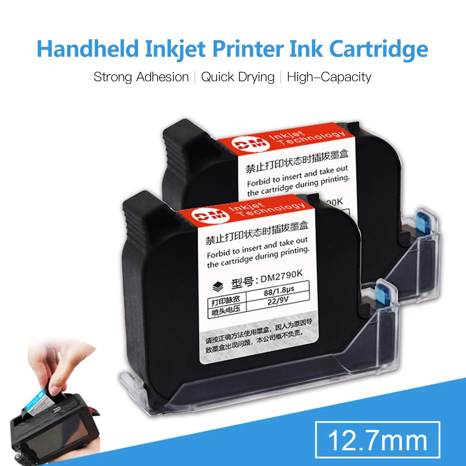 Daniko Cartucho de Tinta de Repuesto de Secado rápido de 45 ml para Impresora de inyección de Tinta portátil MX3 (Negro)