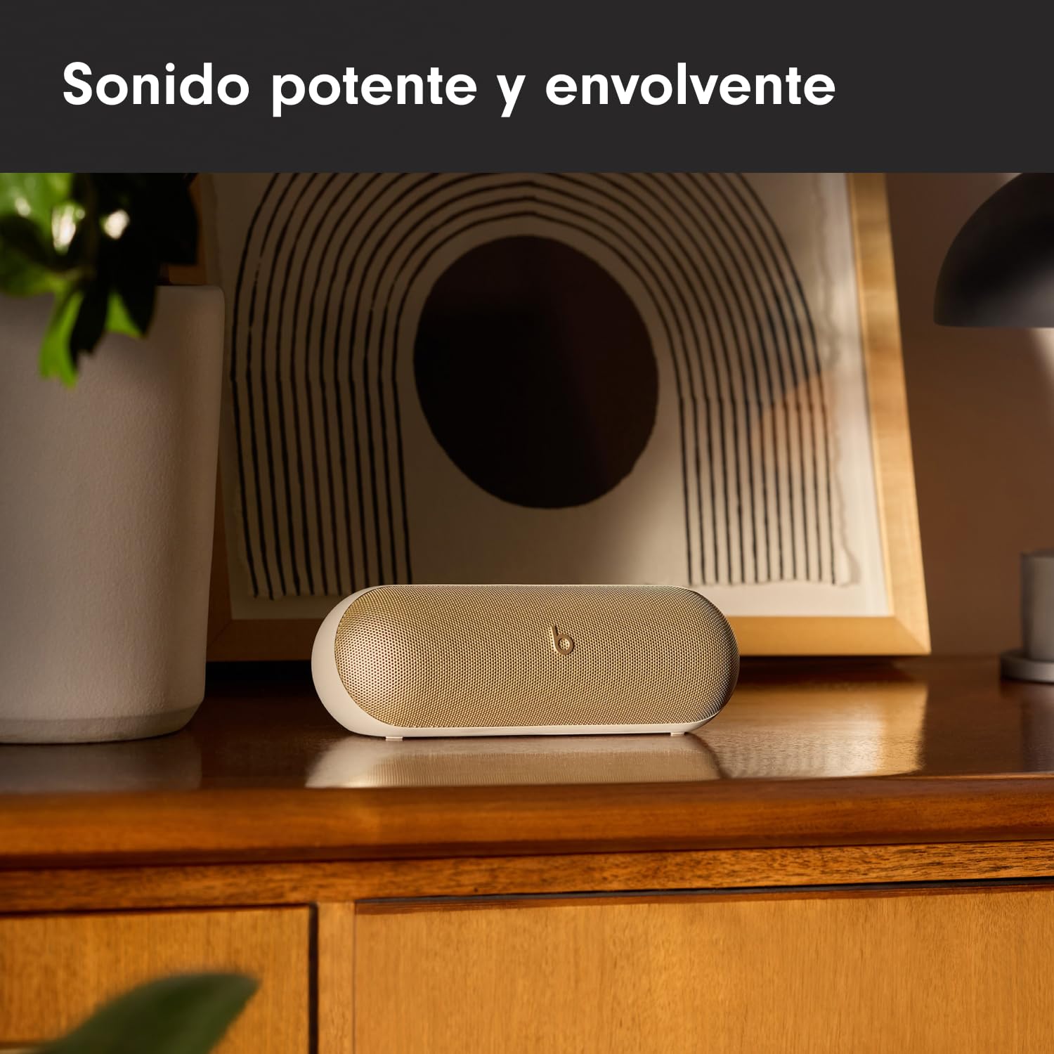Beats Pill (Última versión)– Altavoz Bluetooth portátil, hasta 24 Horas de batería, Resistente al Agua, Compatible con Apple y Android, Sonido Potente para el hogar, Exteriores y Viajes– Champán