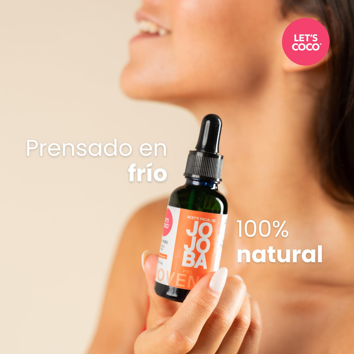 LET'S COCO | Aceite Facial 100% JOJOBA puro. Calma la piel irritada, humecta, equilibra e ilumina la piel. Ayuda a reducir signos de la edad. Prensado en frío. De semilla sustentables originarias de México 30 ml/ 1 oz (Jojoba sin diluir)