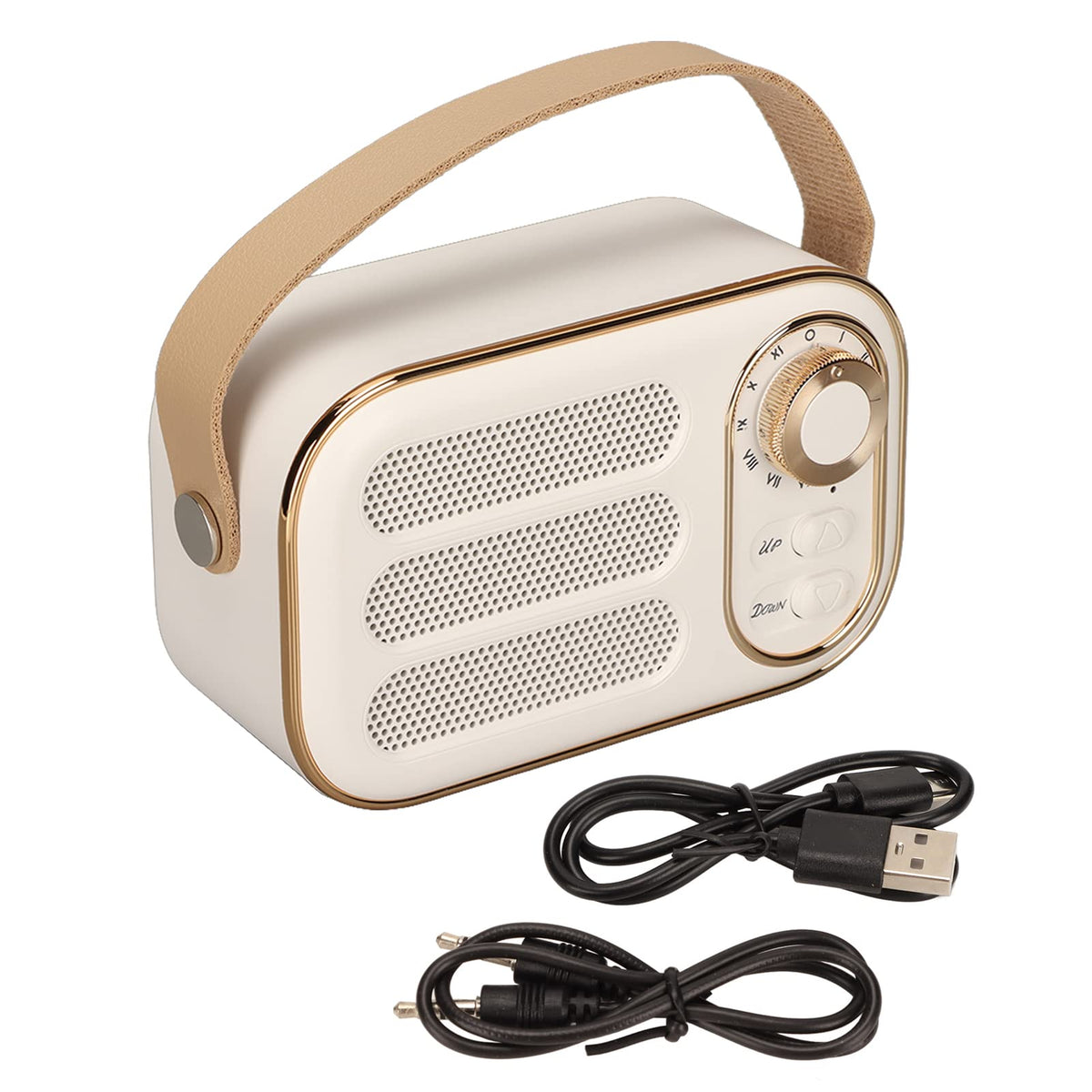 Altavoz Bluetooth GUPE Blanco Compacto Vintage Inalámbrico para Viajes