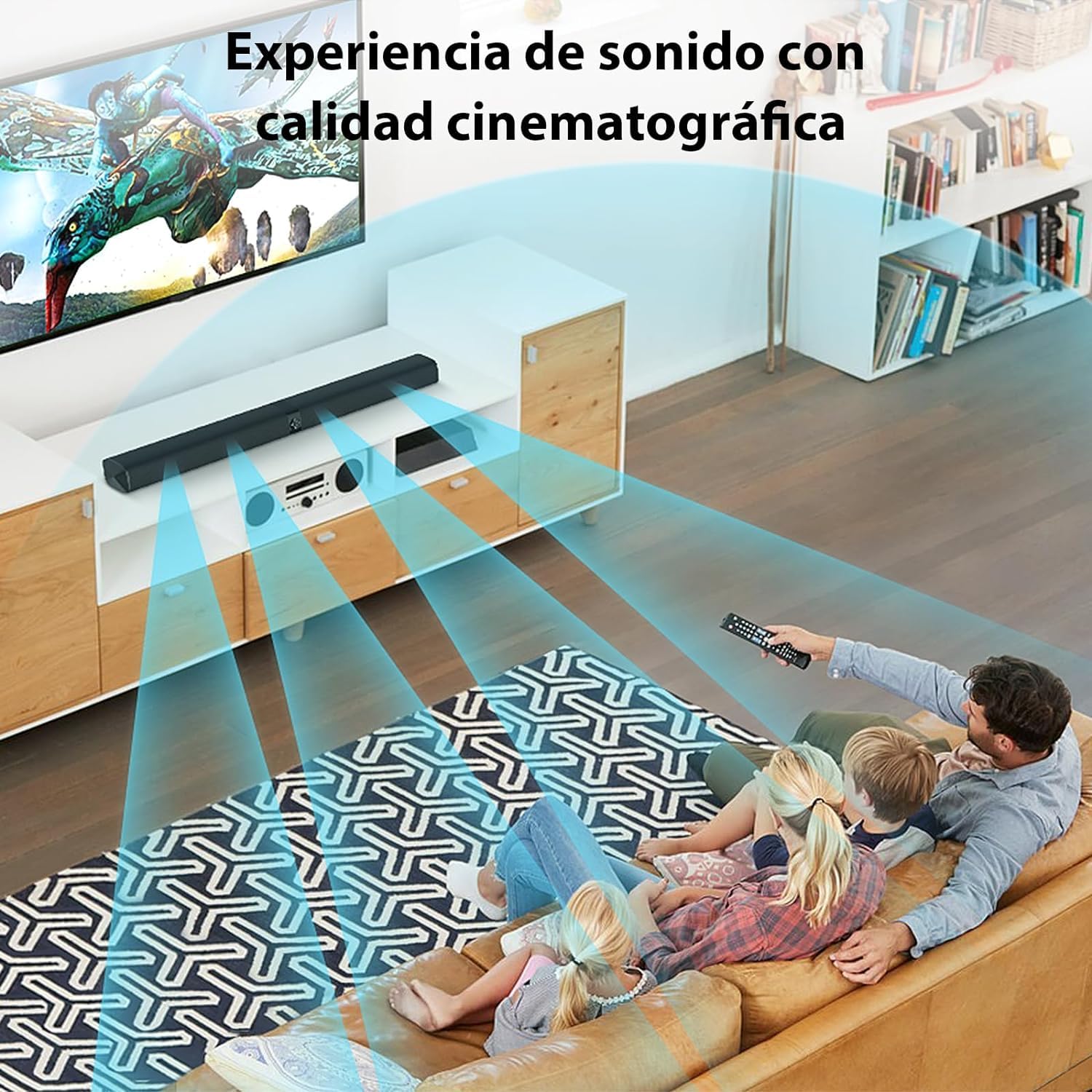 Barra de Sonido AEK CYBER BS-05 Negra Altavoz Bluetooth 20Wx2 con Control y Puertos HDMI USB Optical AUX