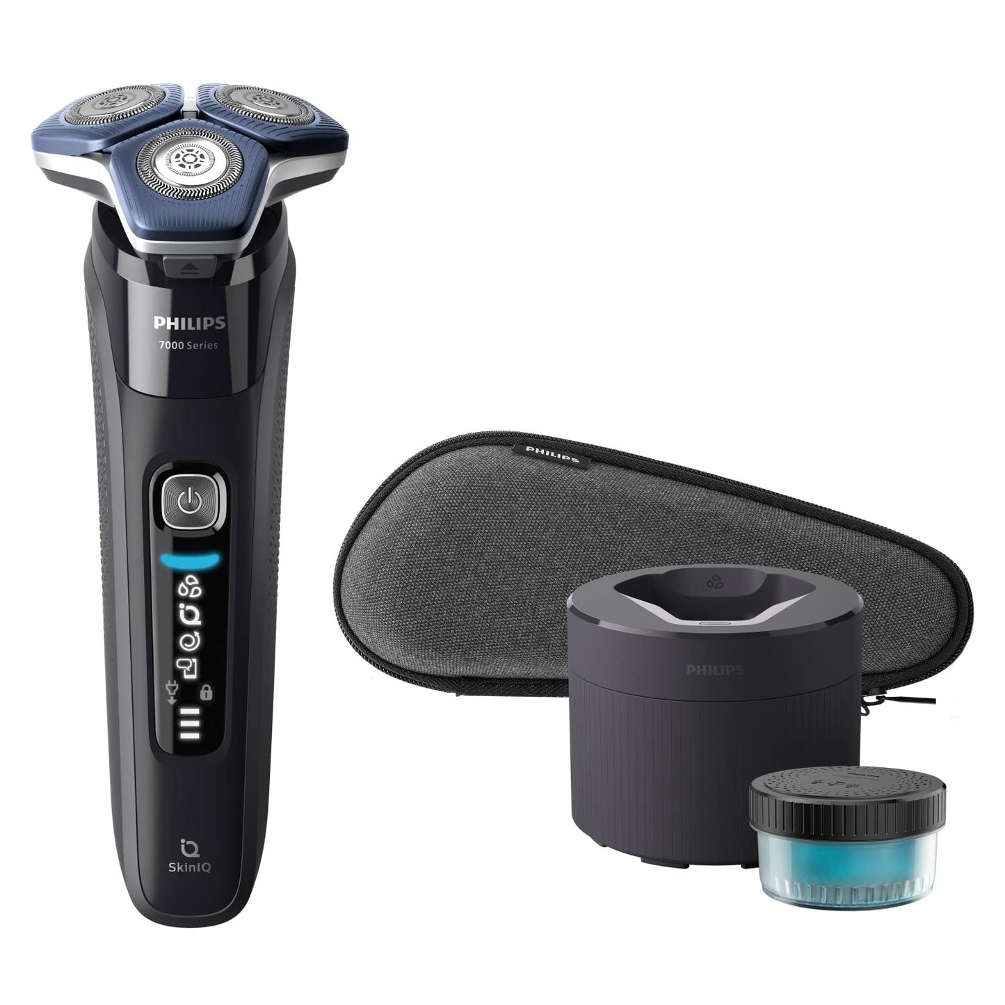 Afeitadora Eléctrica Philips Series 7000 en Húmedo y Seco con Tecnología SkinIQ con Clean Pod